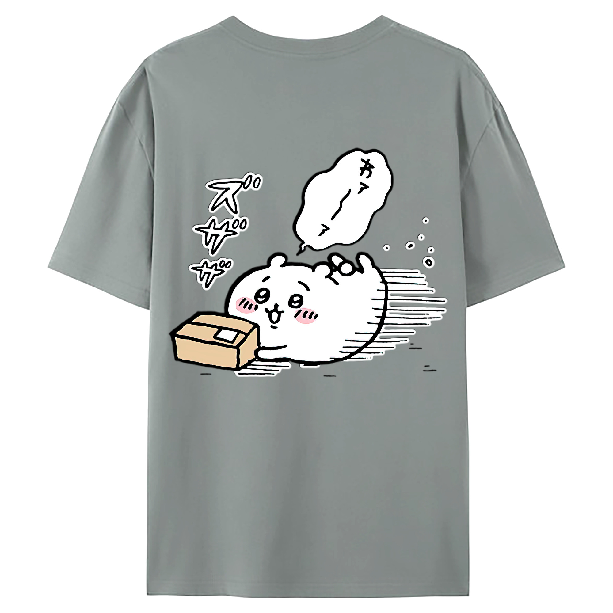 （画像用） ちいかわ ちいかわ Chii-kawa chiikawa 綿100％ メンズ半袖Tシャツ（バックプリント） 通気性